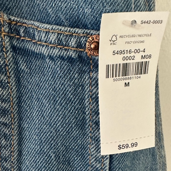 Old Navy Slouchy Straight Jean Short Overalls. Size M. - Picture 4 of 6